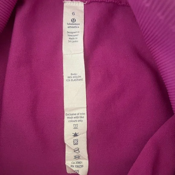 Lululemon Zone In Crop Ultra Violet size 6 rare